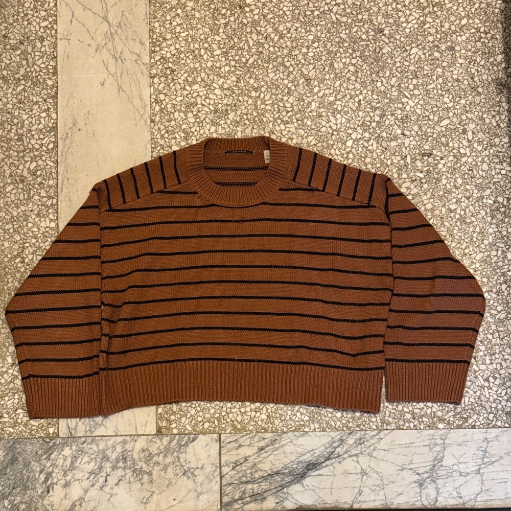 Tahari Brown Striped Sweater